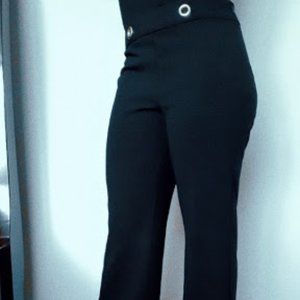 Black Ankle Length- Wide legged Pants